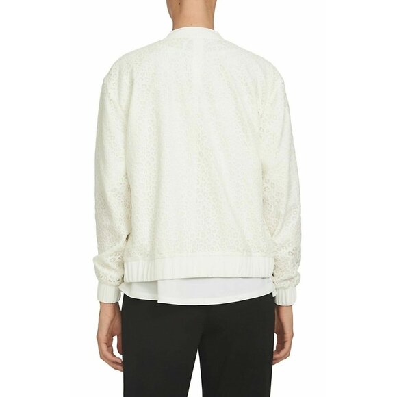 CeCe Women's Poppy Fields Lace Bomber Jacket Sz 8 MSRP $128 NWOT - Picture 2 of 7